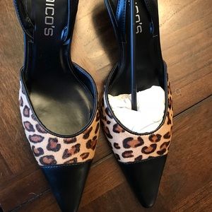 Chicos Cheetah Sling back heel. BRAND NEW